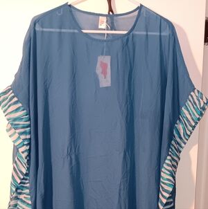 Blue Swimwear with Orange Tag